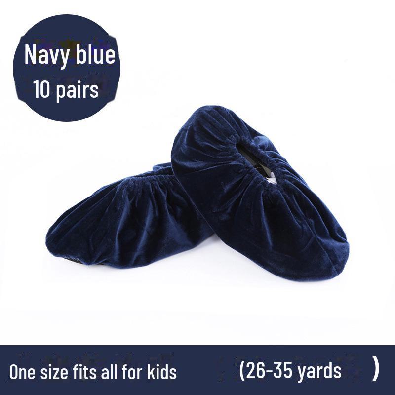 Durable Non-Slip Flannel Shoe Covers for Reusable Indoor Use - Ideal for Kids, Guests, and Students