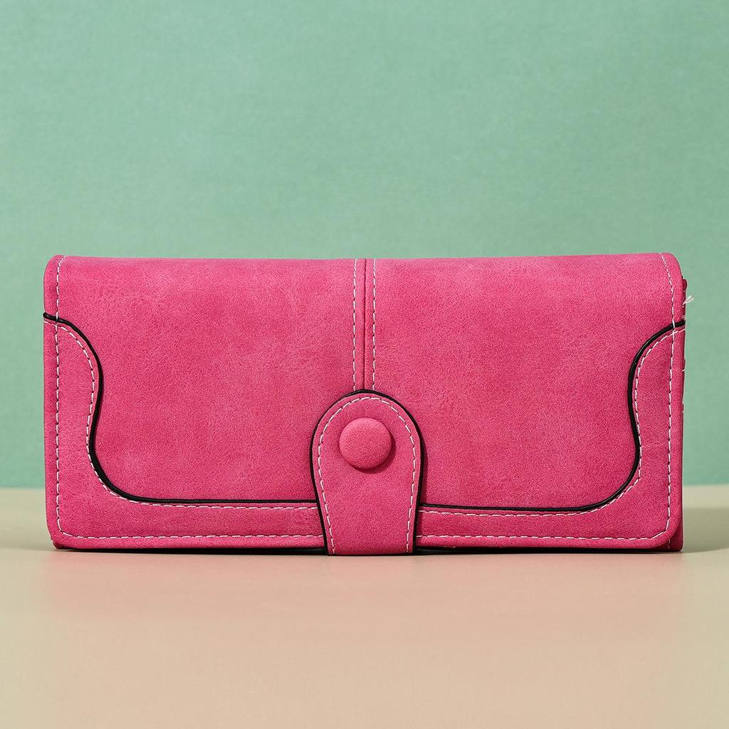 Women's Frosted PU Long Wallet Clutch - Large Capacity, Multi-purpose Card Holder