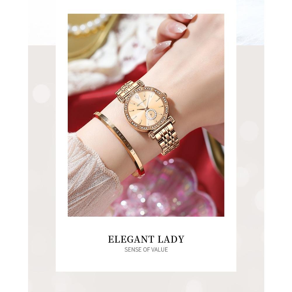 CRRJU Brand Luxury Fashion Original Ladies Watch Waterproof Ladies Watch Stainless Steel Diamond Watch Gift