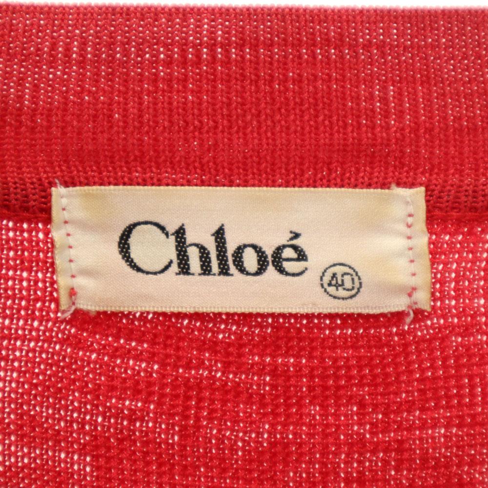 Chloe Long Sleeve Knit One Piece 40 Red Women Used