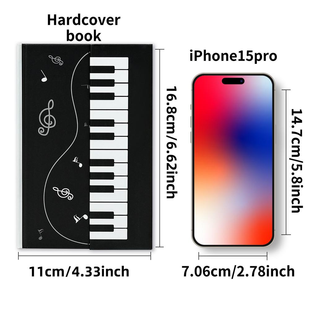Creative Piano Key Cover Magnetic Notebook Book Conference Minutes Book