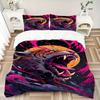 3PCs Tiger Roar Design Cover Set, Breathable Fabric, Machine Washable (1 Duvet Cover + 2 Pillowcases) (Without Quilt) yy250911102