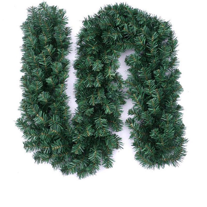 2.8m Encrypted Rattan Christmas Garland with Lights for Shopping Mall Escalator Decoration