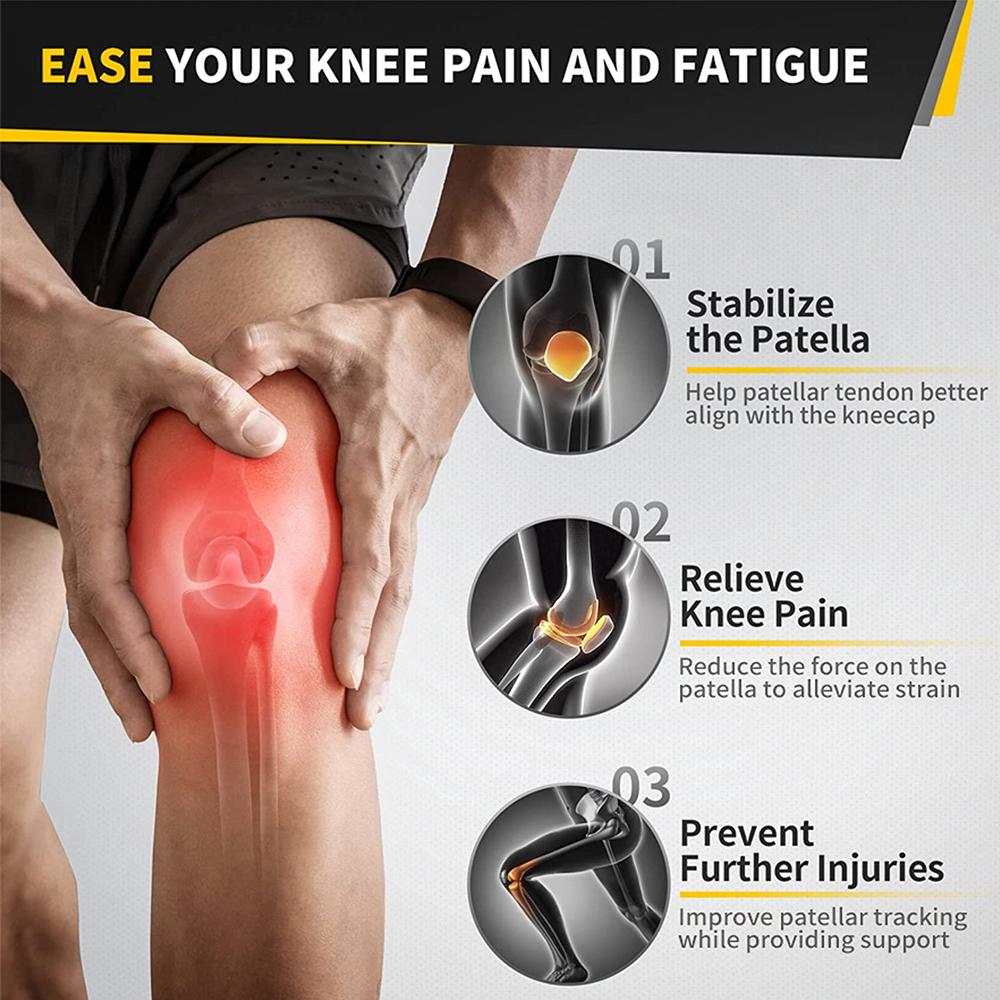 1 Pair Patella Tendon Knee Strap, Knee Pain Relief Support Brace Hiking, Soccer, Basketball, Running,Jumpers Knee,Tennis & Squat