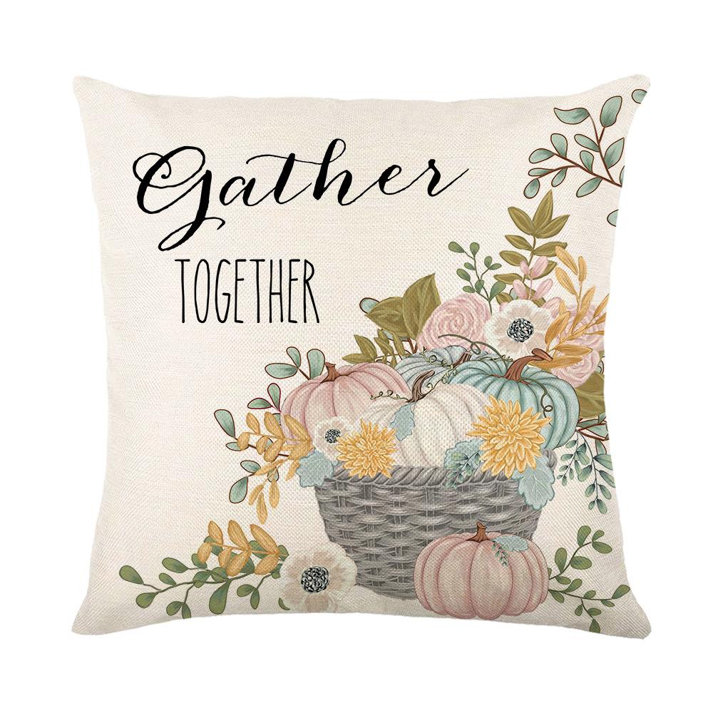 

New Plant Flower Pillow Cover for Autumn Thanksgiving Home Decoration Living Room Cushion Cover Bedroom Sofa Cushion Cover 45 * 45Cm (without pillow core)