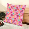 Cocktail Pattern Cushion Cover Soft Short Plush Pillow Cover Smooth Cozy Texture Aesthetic Cushion Case Home Decor