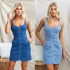 Spring/Summer 2024 Slimming Sleeveless Denim Dress for Women