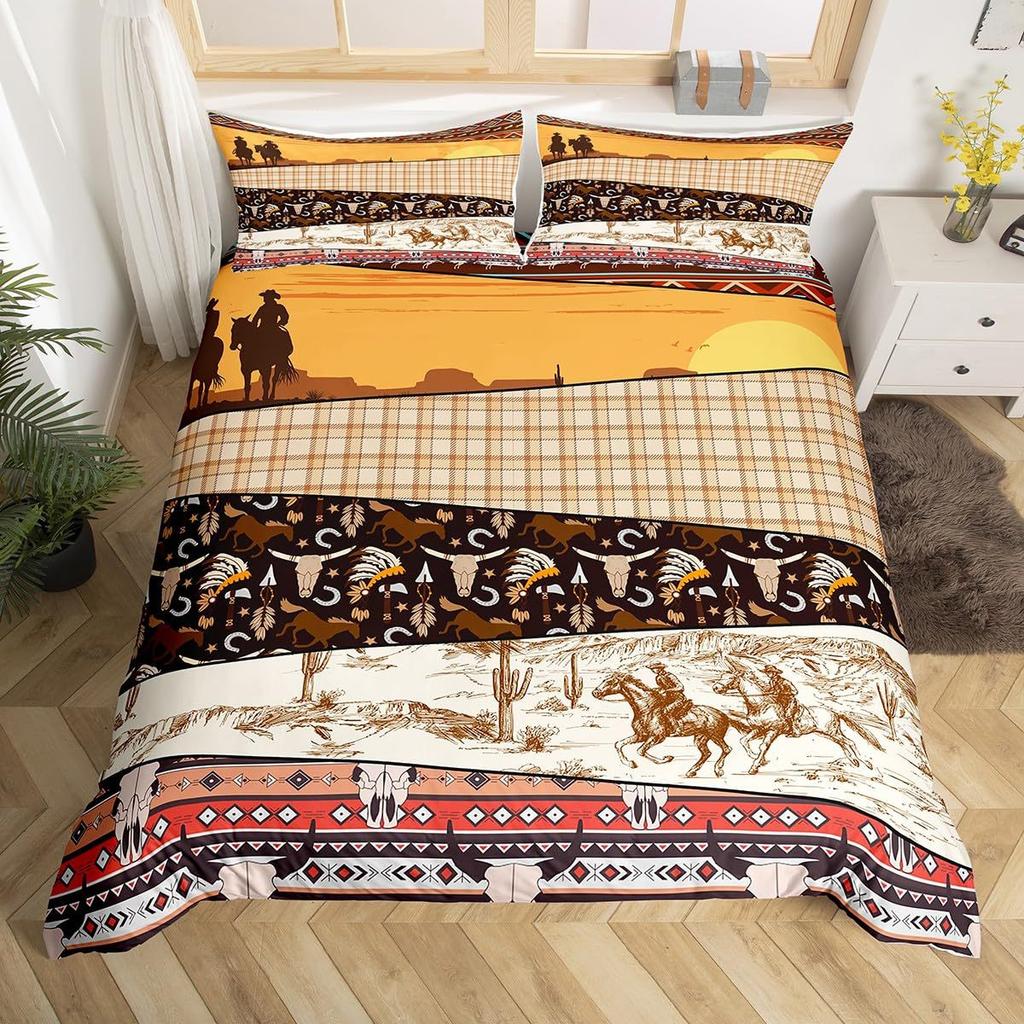 Western Cactus Three-Piece Quilt Cover 3D Digital Printing Bedding Set Bed Cover