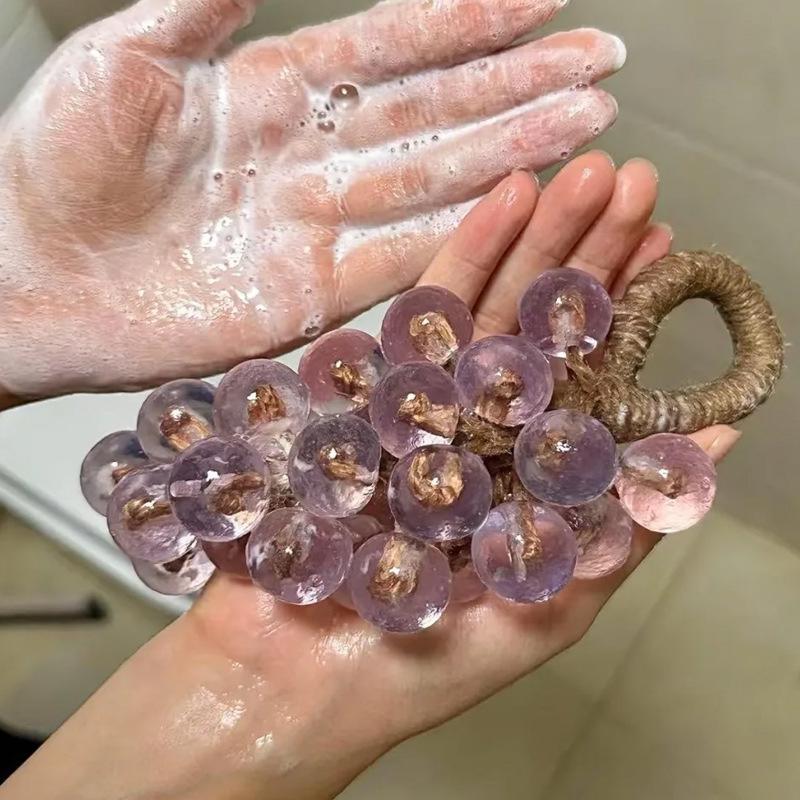 Handmade Crystal Grape Cluster Soap Gift Set - Transparent Simulation Grape Soap