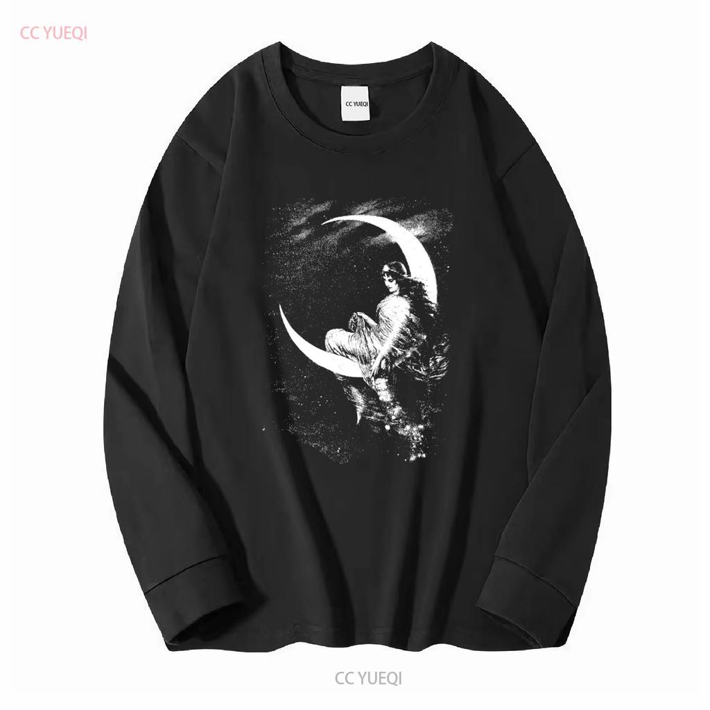 Vintage 90 S Hermann Kaulbach Fairy Of The Moon Black T Shirt Mens Sz 3XL USA Vintage Washed Soft Homme Unisex