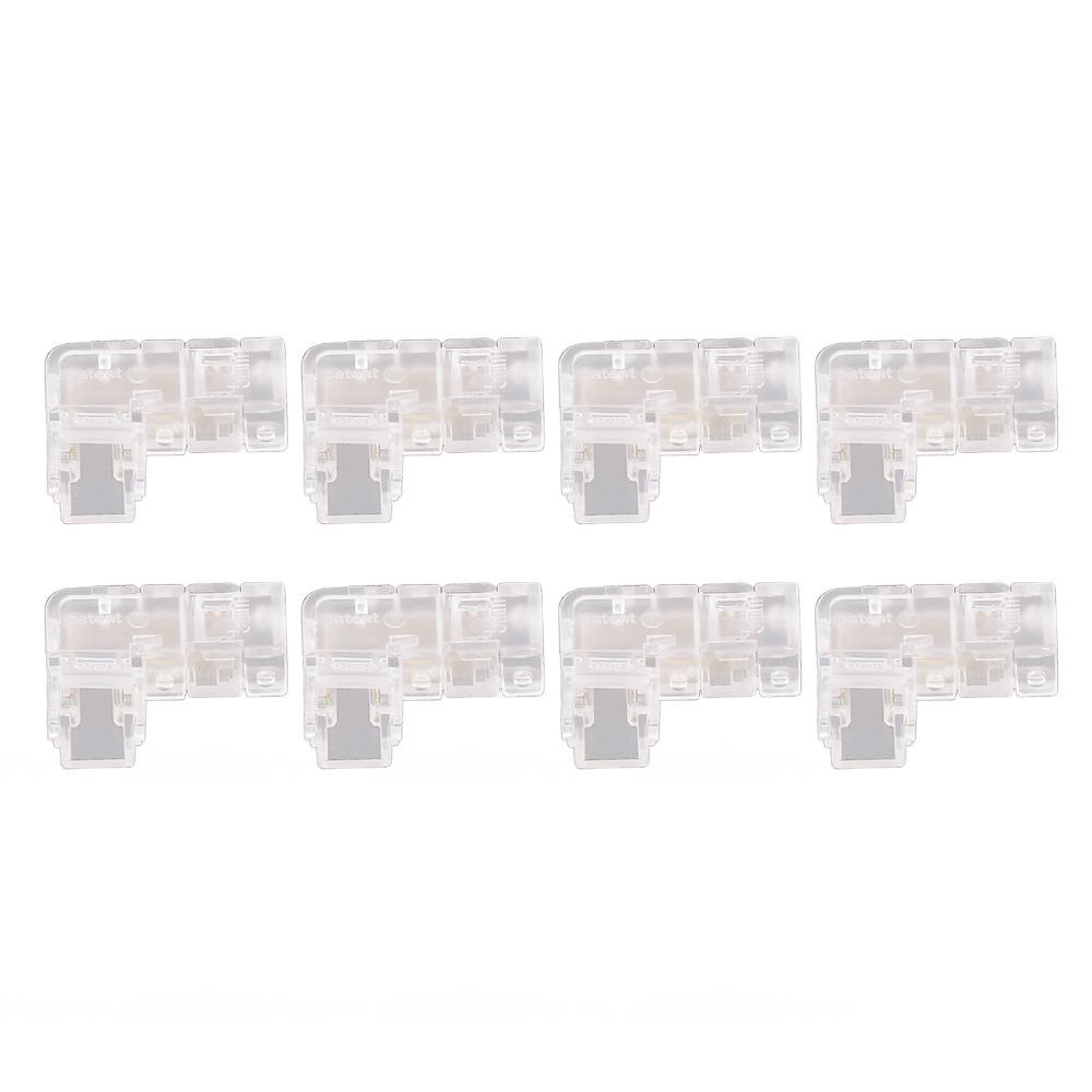 8pcs 5mm LED Strip Light Connectors 2 Pin L Shaped Connectors  Right Angle Connection