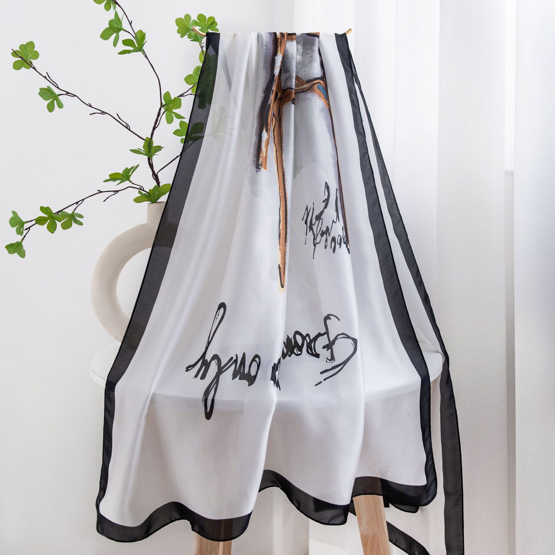 

Silk scarf women s spring new scarf high-end gift scarf fashion scarf versatile temperament warm long scarf 85*180CM
