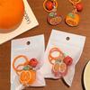 Creative 3D Orange Keychain Bell Pendant Decorative Backpack Accessories Cute Resin Fruit Keychain Couple Small Gift