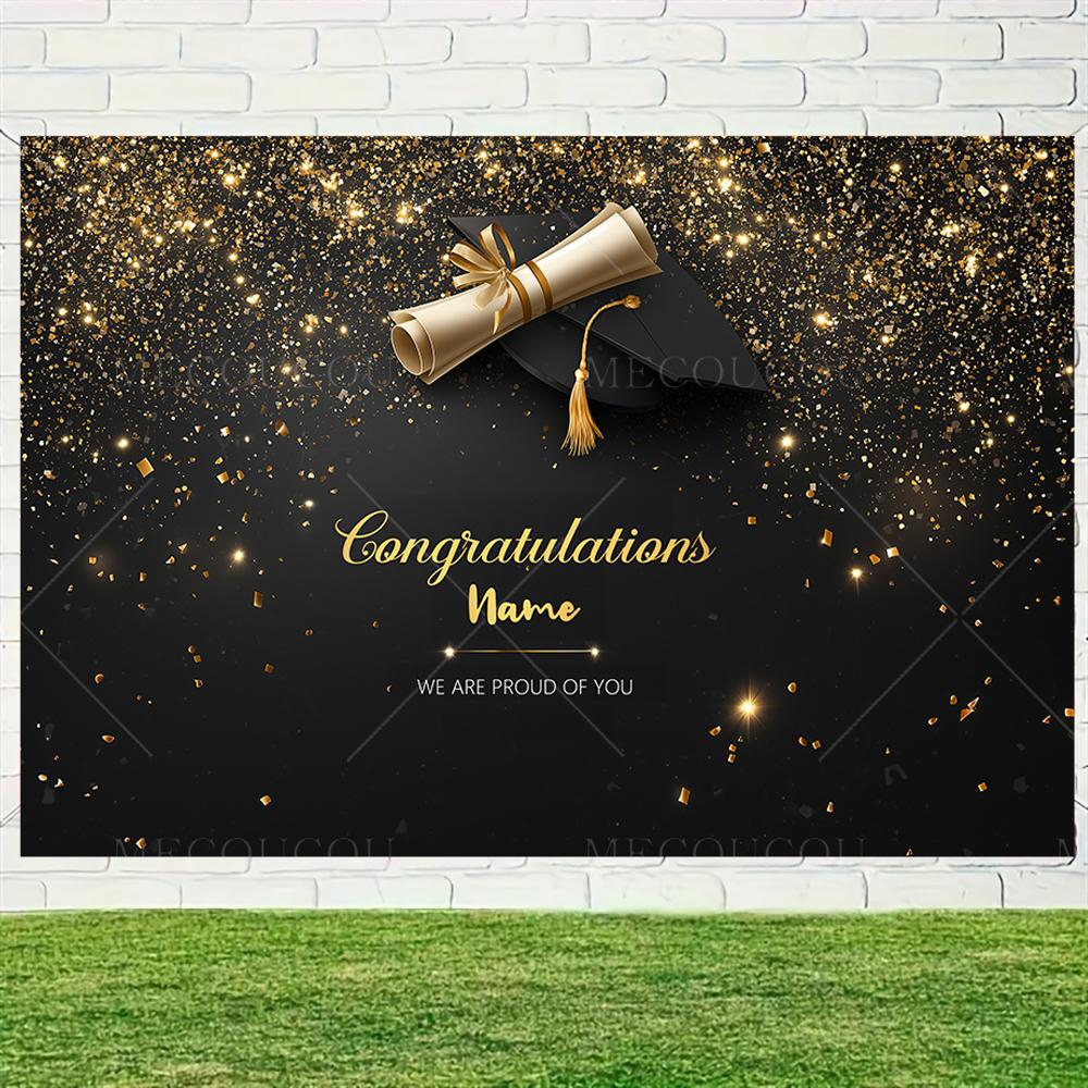 Graduate Themed Banner Customized Student Outdoor Garden Party Decorations Provided Portrait Photography Background Studio Props