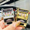 Lucky Charms Jackpot Keychain Creative Mini Fruit Machine Keychain Mini Casino Bag Charm Lucky Slot Machine Model Children's Toy