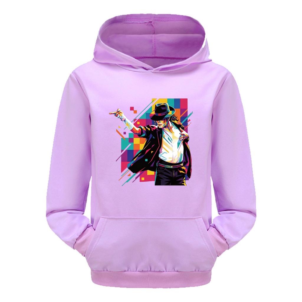 5712 Kids Boys Girls Singer Printed Hooded Pocket Long Sleeves Hoodies