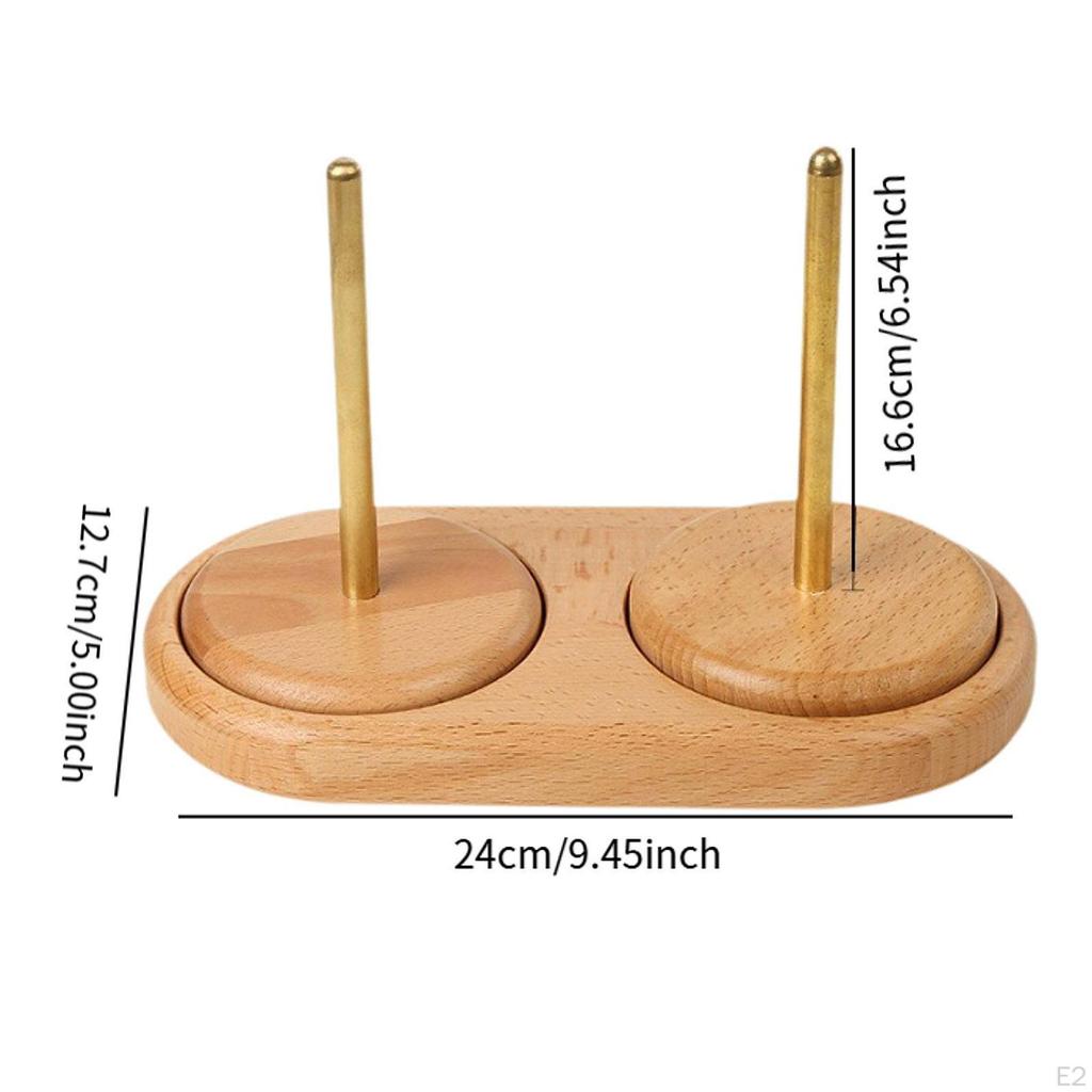 Yarn Ball Holder Thread Spindle Gift Wooden Ribbon Organizer Storage Stand Dispenser for Craft
