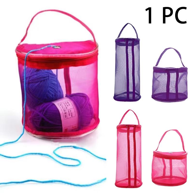 Portable Hollow Mesh Yarn Storage Bag (1 PC) – Knitting Wool Bag, Crochet Handbag Organizer for Weave Tools & Sewing Accessories