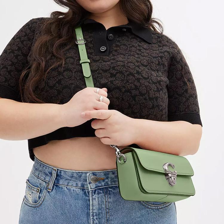 Coach Studio 20 Solid Color Push Button Flap Closure Glove Tanned Leather Handheld Crossbody Shoulder Bag Small Women Bags CE331-LHTY6