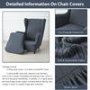 Premium Jacquard Wingback Chair Cover Stretchable Durable Furniture Protector with Seat Cushion Cover for Living Room Decor