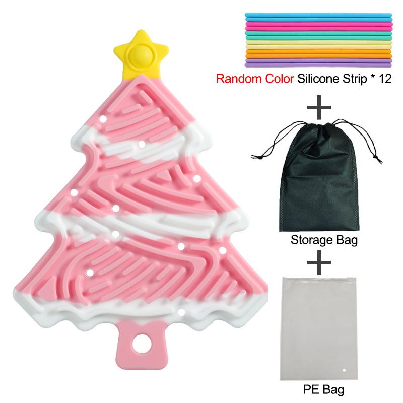 3D Silicone Texture Stress Relief Toy Puzzle Portable Fine Motor Skills Busy Board Christmas Activity Design Tree Shape