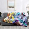 Anime Yu Gi Oh Card Yugioh Throw Blanket Blue Eyes White Dragon Anime Cartoon Soft Plush Blanket Bedroom Bedspread Home Decor