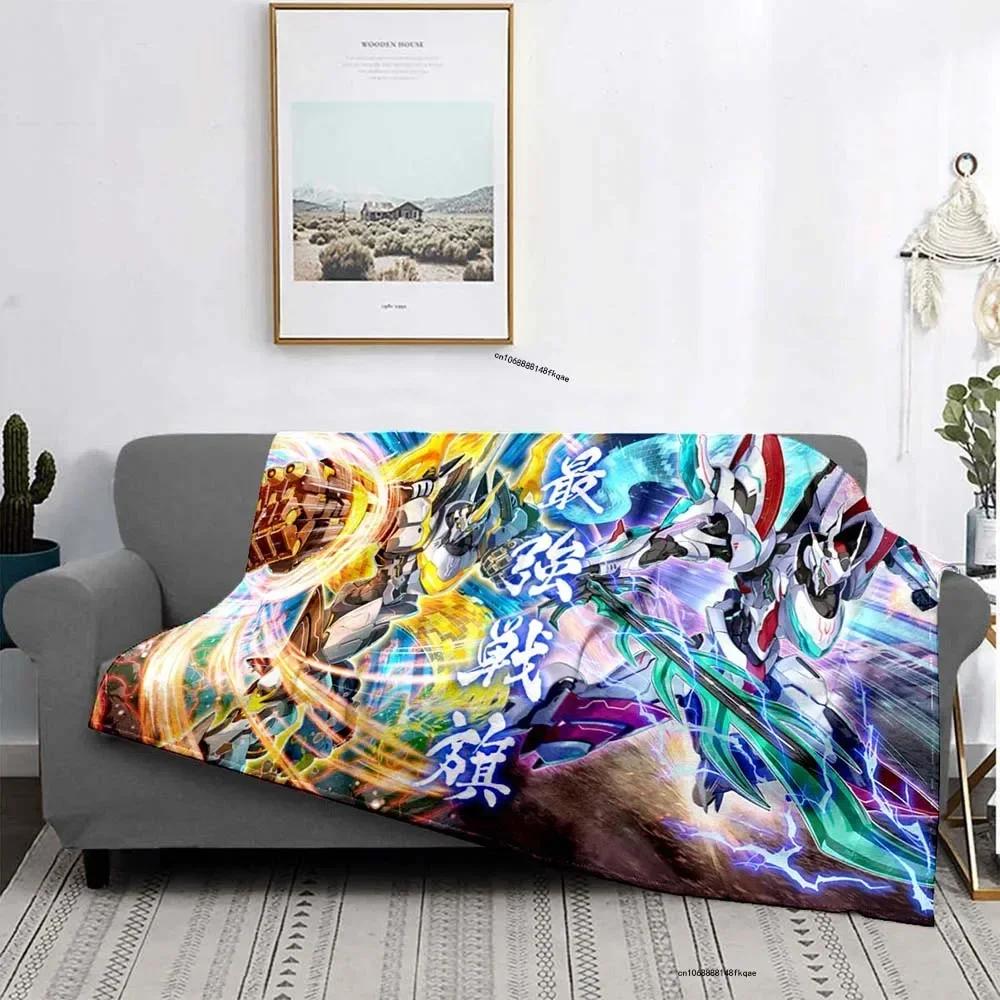 Anime Yu Gi Oh Card Yugioh Throw Blanket Blue Eyes White Dragon Anime Cartoon Soft Plush Blanket Bedroom Bedspread Home Decor