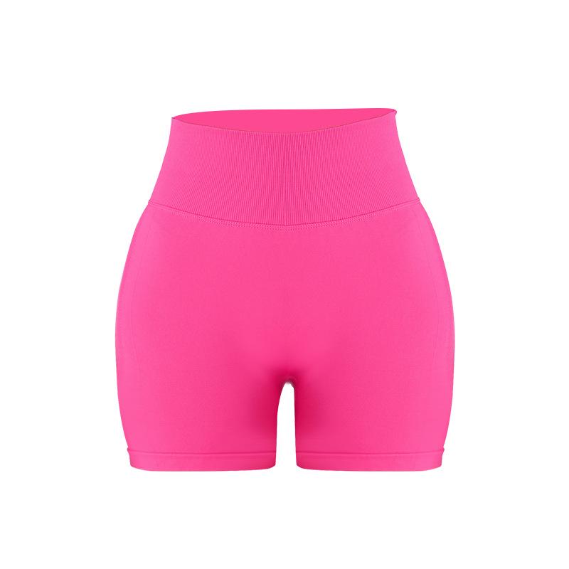 Women's Seamless High Waist Yoga and Running Shorts - Quick Dry, Peach Lift Fit