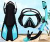 Outdoor Sports Diving Mask, Breathing Tube Adjustment, Flippers, Three-piece Set, Snorkeling Three-treasure Set, Diving Goggles