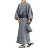 Rochelle Jiggys Shop Mens Yukata 6-Piece Set (Yukata Obi Geta Shingen-bukuro Sensu Koshi-obi) One-touch Easy Dressing Summer Clothing Festival Cool