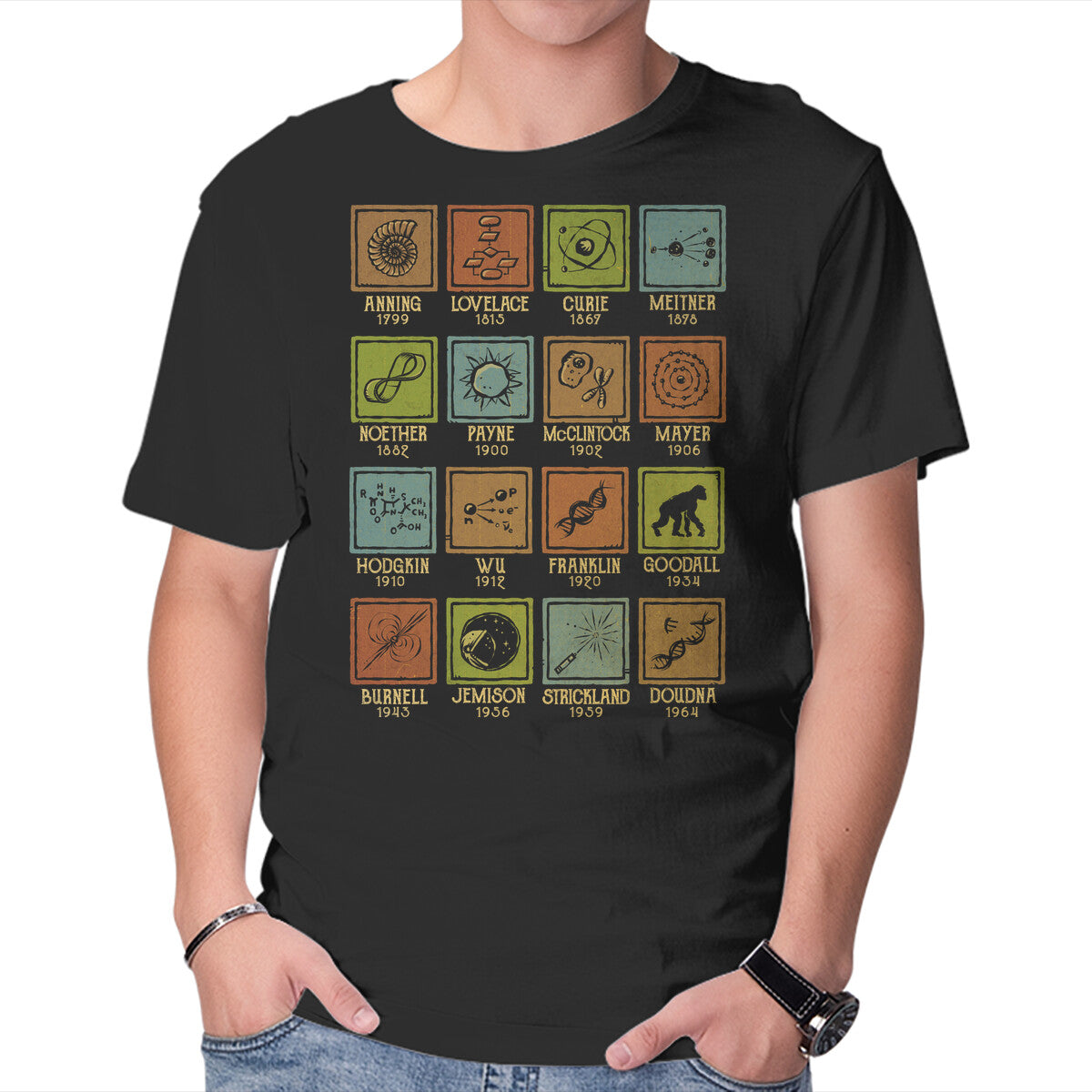 Unisex Crew Neck T-Shirt Women In Science Graphic Short Sleeve Casual Tee XL