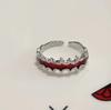 Personalisierter Modischer Unregelmäßiger Offener Flammenring Personalisierter Dunkler Stil Geometrischer Schmuck Zubehör für Damen Großhandel