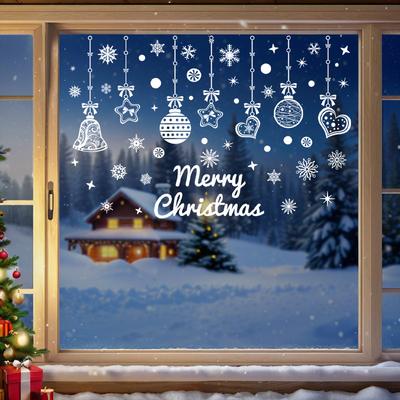 Weihnachtskugel Elektrostatische Aufkleber, Ladenfest-Dekorationen, Fensterdekorationen, Glas Tür Atmosphären-Aufkleber