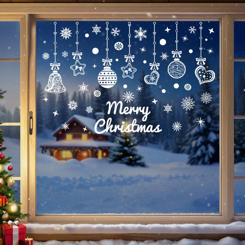 Christmas Ball Electrostatic Stickers, Shop Festival Decorations, Window Decorations, Glass Door Atmosphere Stickers