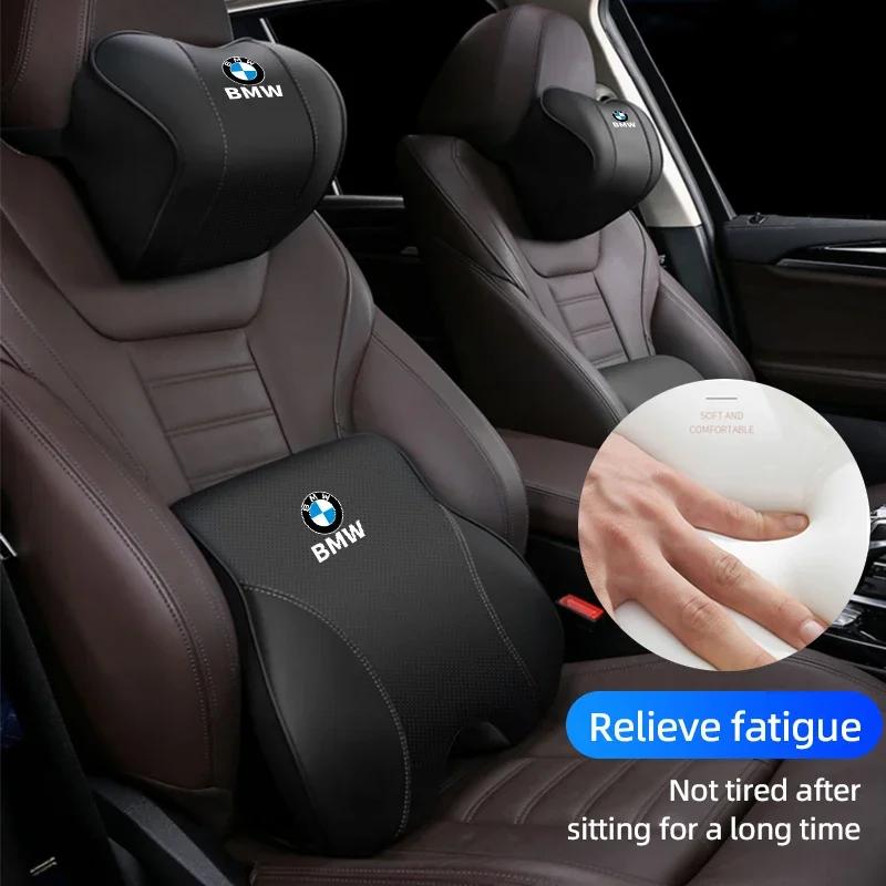LJFJN1 Car Sticker Car Lumbar Support Headrest Waist Neck Pillow Auto Seatrest Cushion For BMW 1 3 5 Series X1 X4 X5 X7 G20 G38 F20 F39