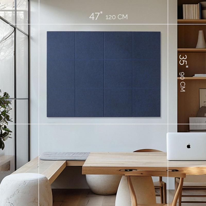 12-Piece Self-Adhesive Acoustic Panels - Soundproof, Eco-Friendly Polyester Fiber Wall Stickers
