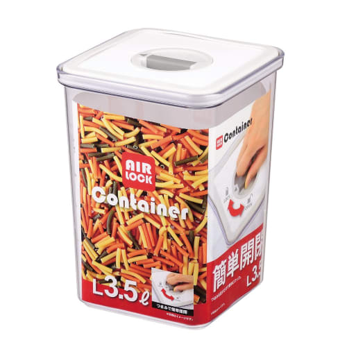 PEARL METAL Storage Container, L-Shaped, 3.5L, Airlock, H-5868