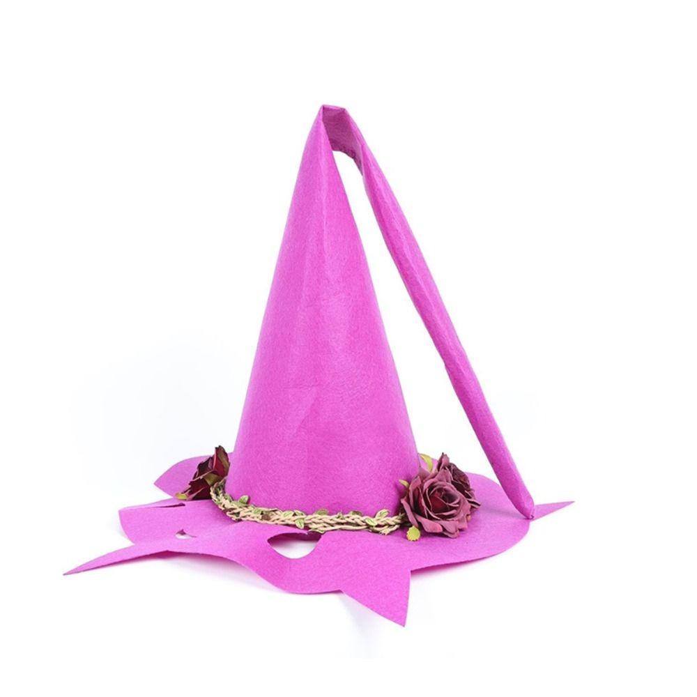 Adjustable Halloween Party Fashion Wide Brim Cosplay Props Felt Witch Hats Witch Peaked Hat Magic Wizard Hat