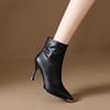 Black Pointed Toe Stiletto Ankle Boots - Stylish & Comfortable Women's Heels for Autumn/Winter