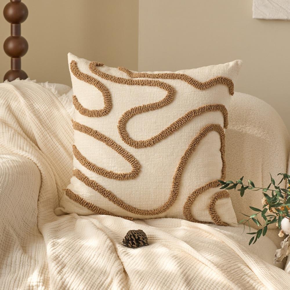

Geometric Lines Pillow Cover Boho Style Throw Pillow Cover New Cushion Cover Home Decor хаки