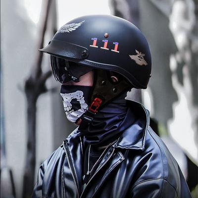 3C Certified Half Helmet Vintage Motorcycle Helmet Harley Motorcycle Helmet Electric Vehicle Bucket Helmet