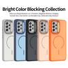 KEYSION Matte Skin Feel Lens Stand Phone Case for MagSafe for Samsung A52 A52S 5G Magnetic Shockproof Cover for Galaxy A13 4G 5G