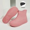 Fashion 2025Women's Rain Boots Fashion Rubber Galoshes Winter Warm Cotton Rainshoes for Women Waterproof Garden Shoes Botas Lluvia Mujer