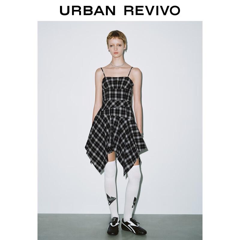 

UR Women s Irregular Plaid Strappy Midi Dress XL