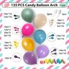 Vintage Macaron Metal Sequin Balloon Full Color Birthday Party Balloon Set Wedding Arrangement Balloon