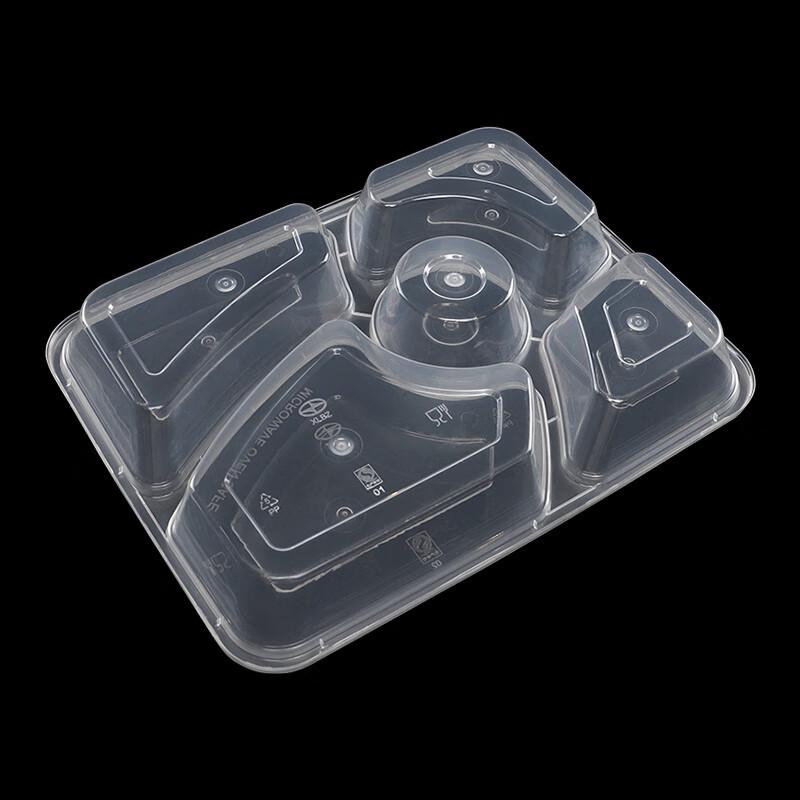 Disposable Slanted 5-Compartment Food Container