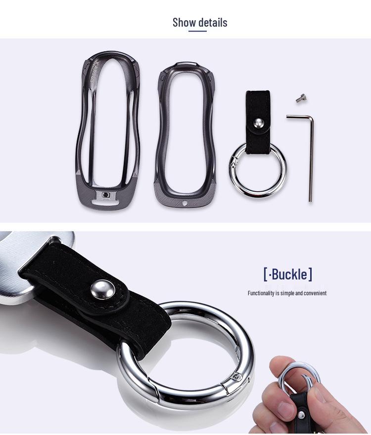 KAKTUS Aluminum Alloy Car Key Cover for Porsche Cayenne
