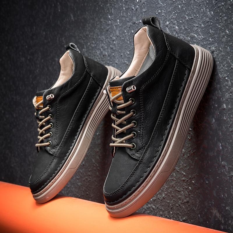 Trendmarke Herren Freizeitschuhe Dicksohlige Oxford Schuhe Outdoor Arbeitsschuhe Herren Schuhe mit Absatz Ausgehöhlte Sportschuhe