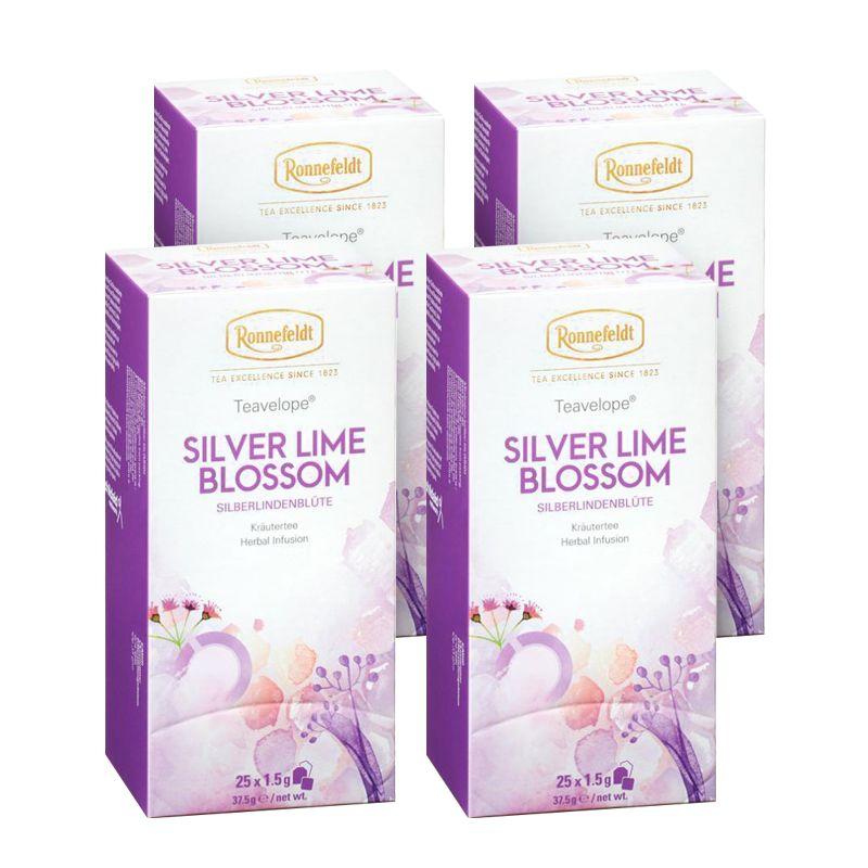 Ronnefeldt Silver Lime Blossom Herbal Tea 25 Tea Bags x 4 Pack