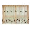 Simple Dust-proof Curtain for Kitchen and Bedroom Bay Window Short Curtain with Lace Embroidery Pattern